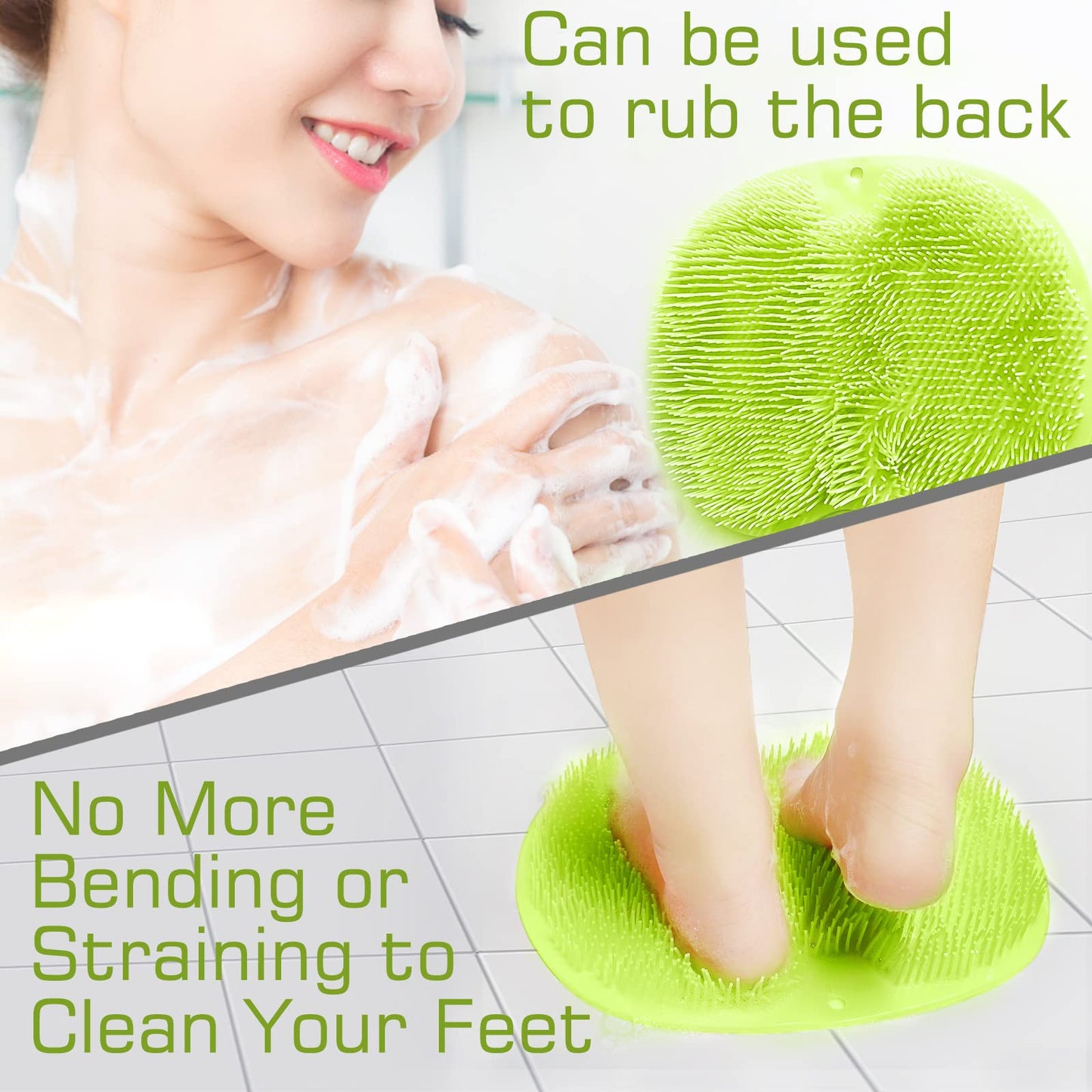 Shower Foot Scrubber Mat Back Washer Back Exfoliating Bath Wash Pad Wall Mounted Slip Suction Cups Foot Scrubber for Use in Shower Cups Foot Cleaner Beauty and Personal Care SZZYXD