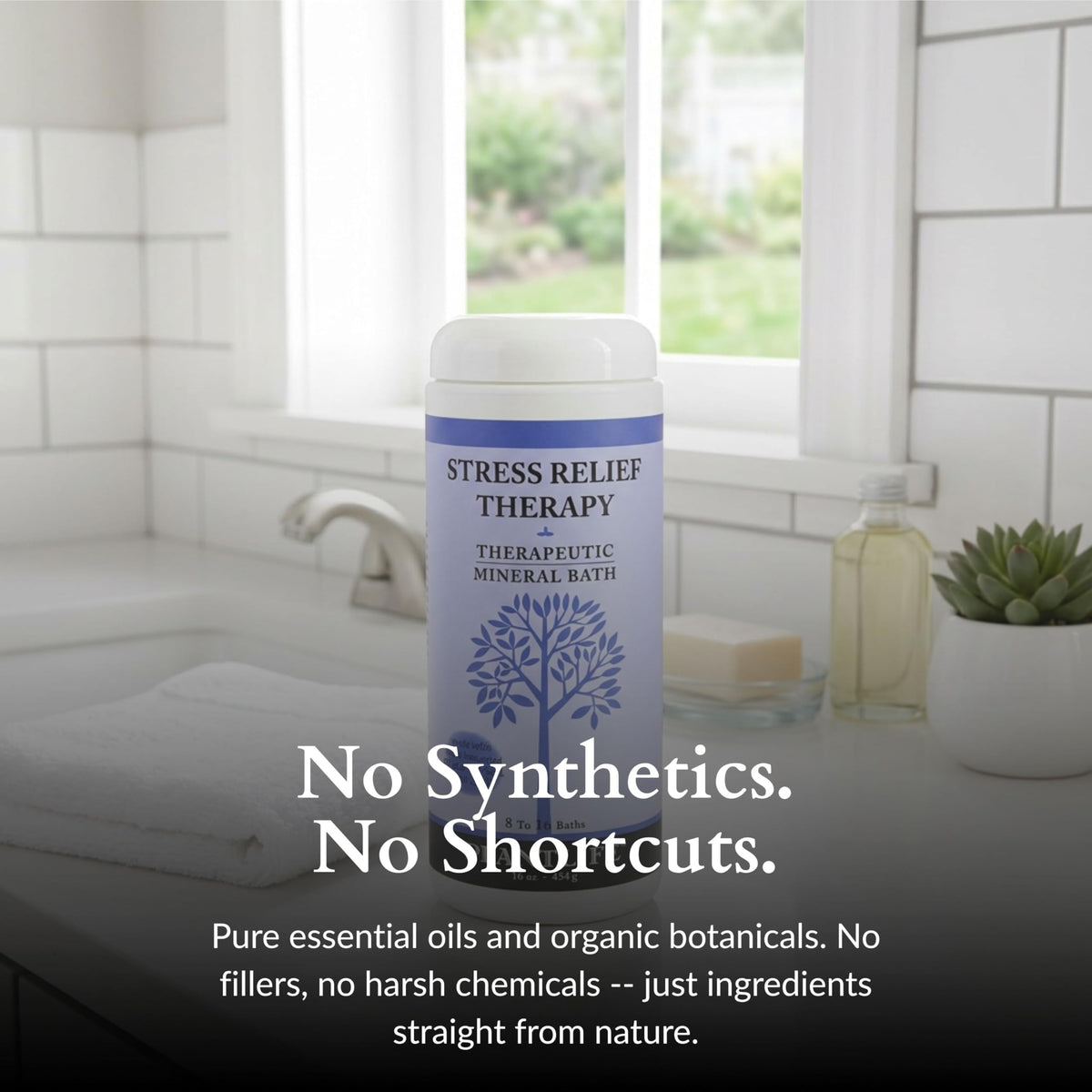 Stress Relief Therapeutic Mineral Bath Salt- 16 oz. Beauty and Personal Care Plantlife