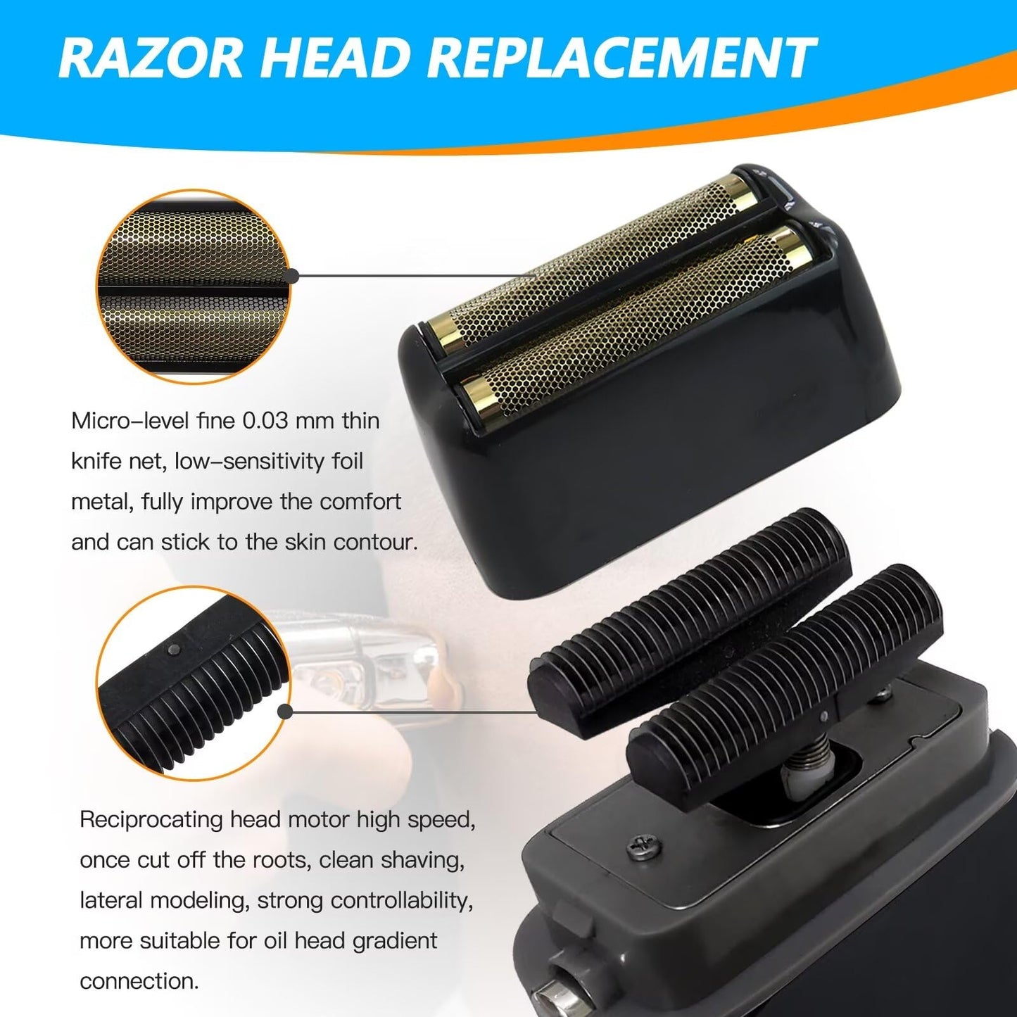 Replacement Foil Double Foil Cutter Head for BaBylis Pro FX FX3 Shaver Gloss Black Shaver #FXRF2G Beauty and Personal Care Acupress