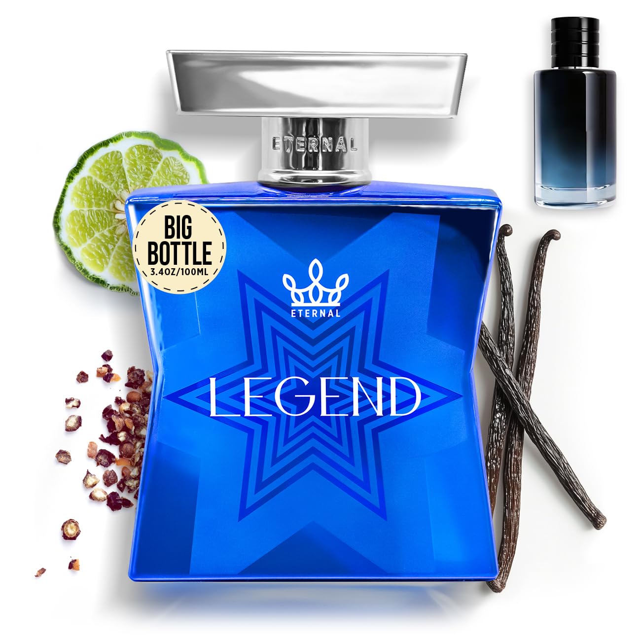Eternal Fragrance - Scent Eternal Legend - 3.4 oz (100ml) - EDP - Long-lasting - Vegan - Clean Ingredients - Designer Inspired Cologne Spray for Men Beauty & Personal Care Eternal Fragrance