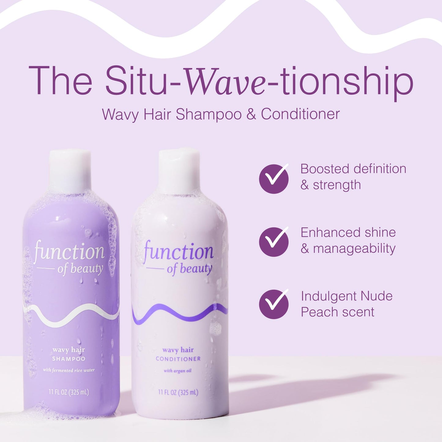 Function of Beauty Wavy Hair Shampoo & Conditioner Set - Sulfate-Free Shampoo & Conditioner Duo for Natural Wavy Texture - Lightweight, Anti-Frizz Beauty & Personal Care Function of Beauty