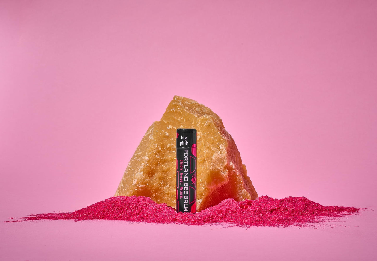 Portland Bee Balm All Natural Handmade Beeswax Lip Balm with Organic Coconut and Olive Oil (BIG PINK) - 1 Count - Natural Lip Balm, Cruelty Free Beauty and Personal Care Portland Bee Balm