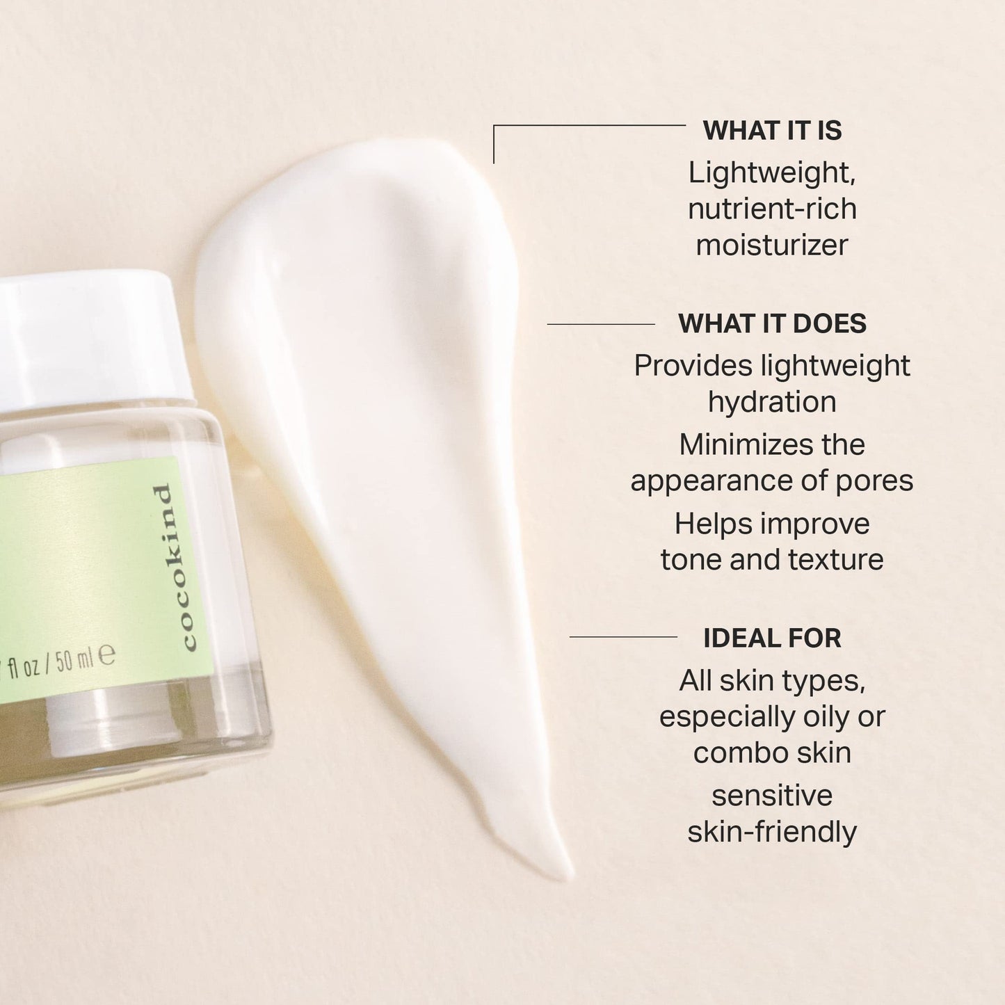 Cocokind Texture Smoothing Cream, Face Moisturizer with Squalane, Celery Seed and Cucumber, Face Lotion Moisturizer Face, Hydrating Face Cream Beauty & Personal Care Cocokind