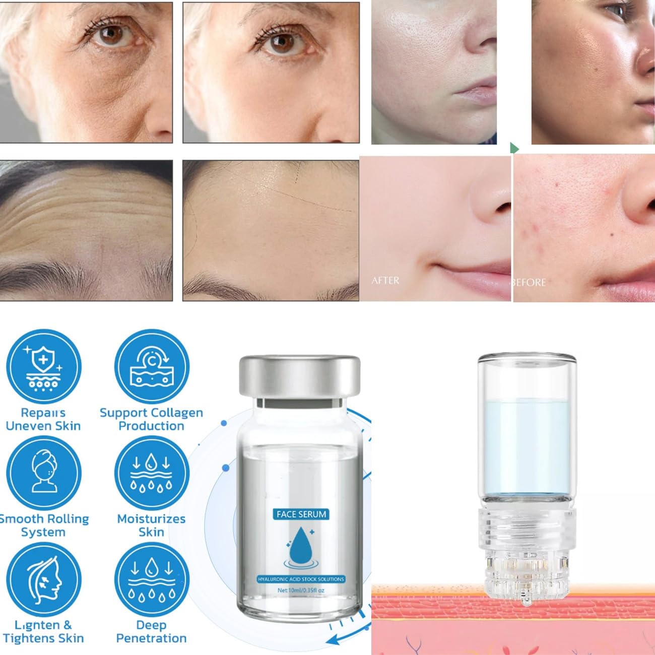 Micro Infusion System for Face,Micro System for face, 2-Month-Supply(3*Applicators and 6* Serums) Beauty & Personal Care JINGTIEDA