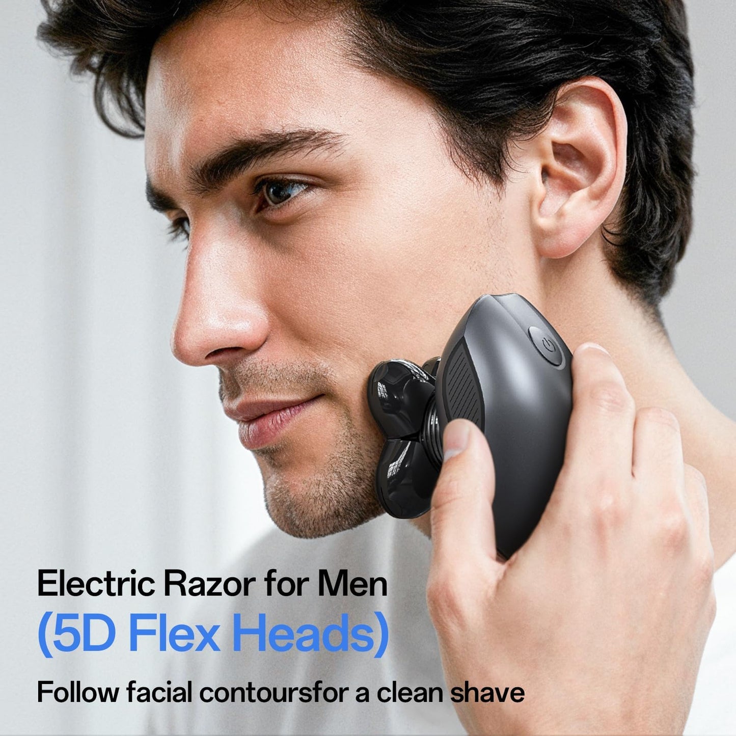Head Shavers for Bald Men, Body Shavers for Men, Cordless Rechargeable Wet/Dry Bald Head & Groin Waterproof Electric Razor with Rotary Blades, Beard Beauty and Personal Care WEQOEE