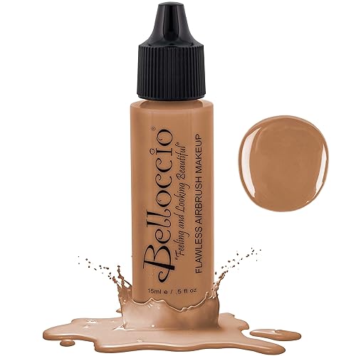 Belloccio's Professional Cosmetic Airbrush Makeup Foundation 1/2oz Bottle: Golden Tan- Medium Yellow Undertones Beauty & Personal Care Belloccio