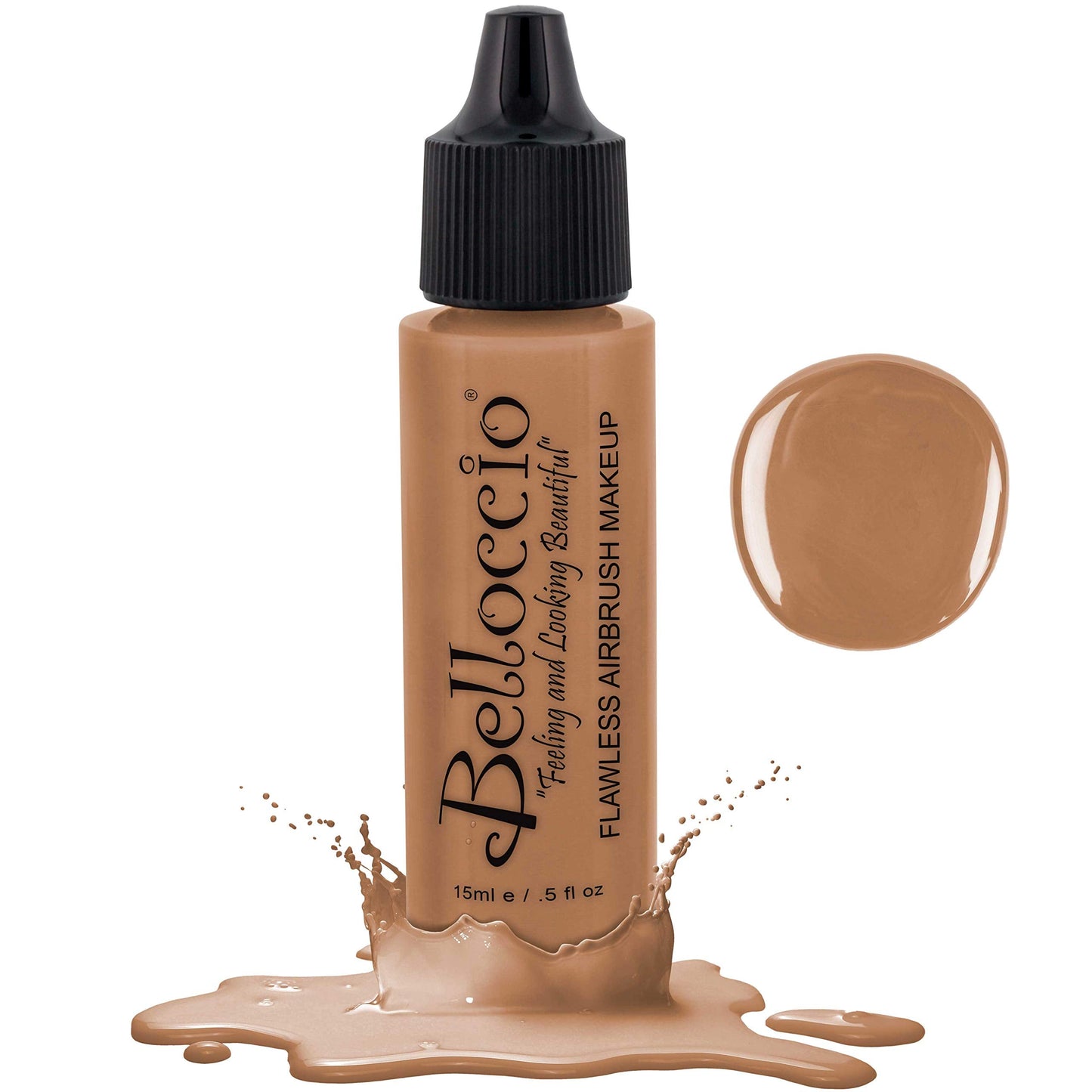 Belloccio's Professional Cosmetic Airbrush Makeup Foundation 1/2oz Bottle: Golden Tan- Medium Yellow Undertones Beauty & Personal Care Belloccio