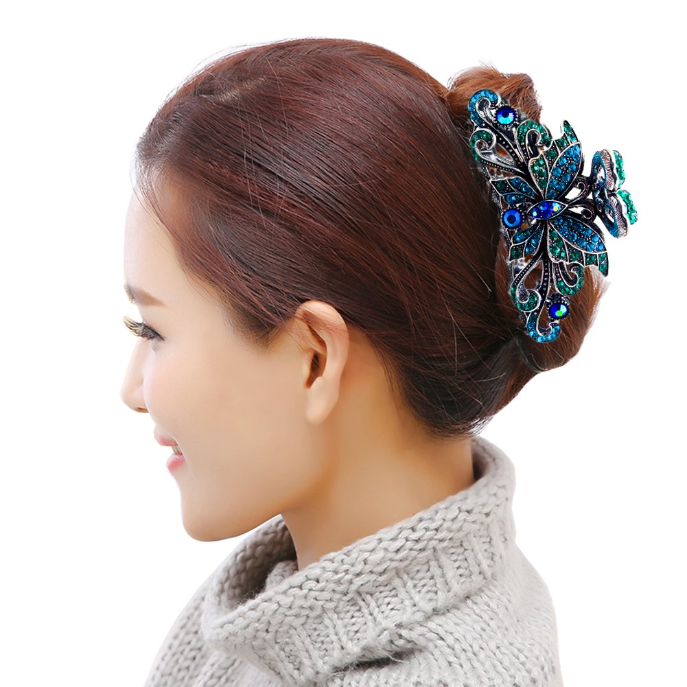 Fashion & Lifestyle Large Metal Alloy Hair Claw Jaw Clip for Women and Girls - Pretty Strong Clamp Non-Slip Barrette Hair Updo Grip Bath Accessories Beauty & Personal Care Fashion & Lifestyle