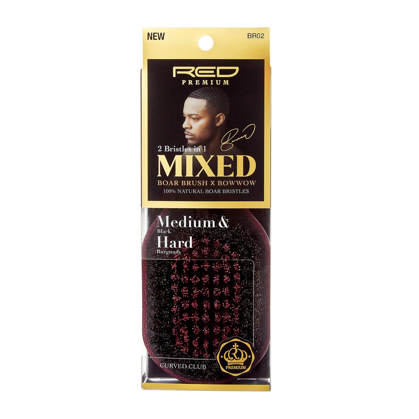 Red Premium 2 Bristles In 1 Body Mixed Club Boar Brush X BowWow (Medium&Hard) Beauty & Personal Care Red by Kiss