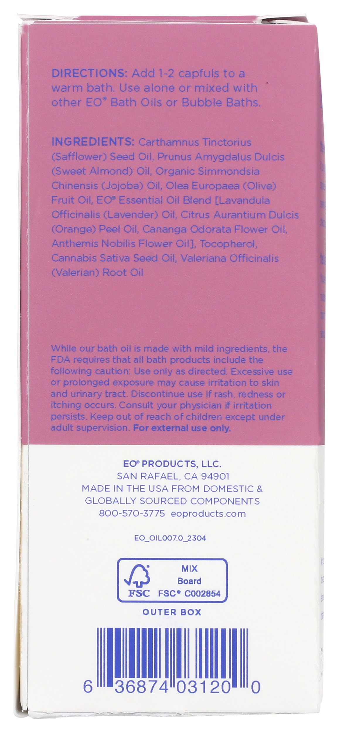 Eo, Bath Oil Chamomile Lavender, 4 Fl Oz Beauty and Personal Care EO