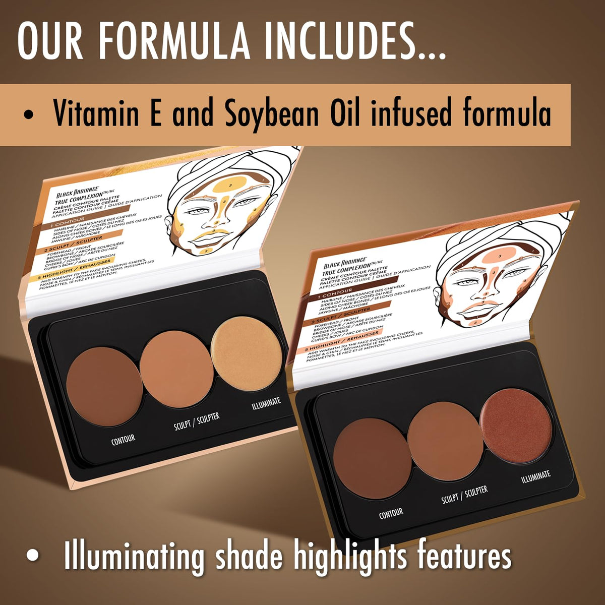 Black Radiance True Complexion Crème Contour Palette, Defines, Sculpts, Highlights - Light to Medium Beauty & Personal Care Black Radiance