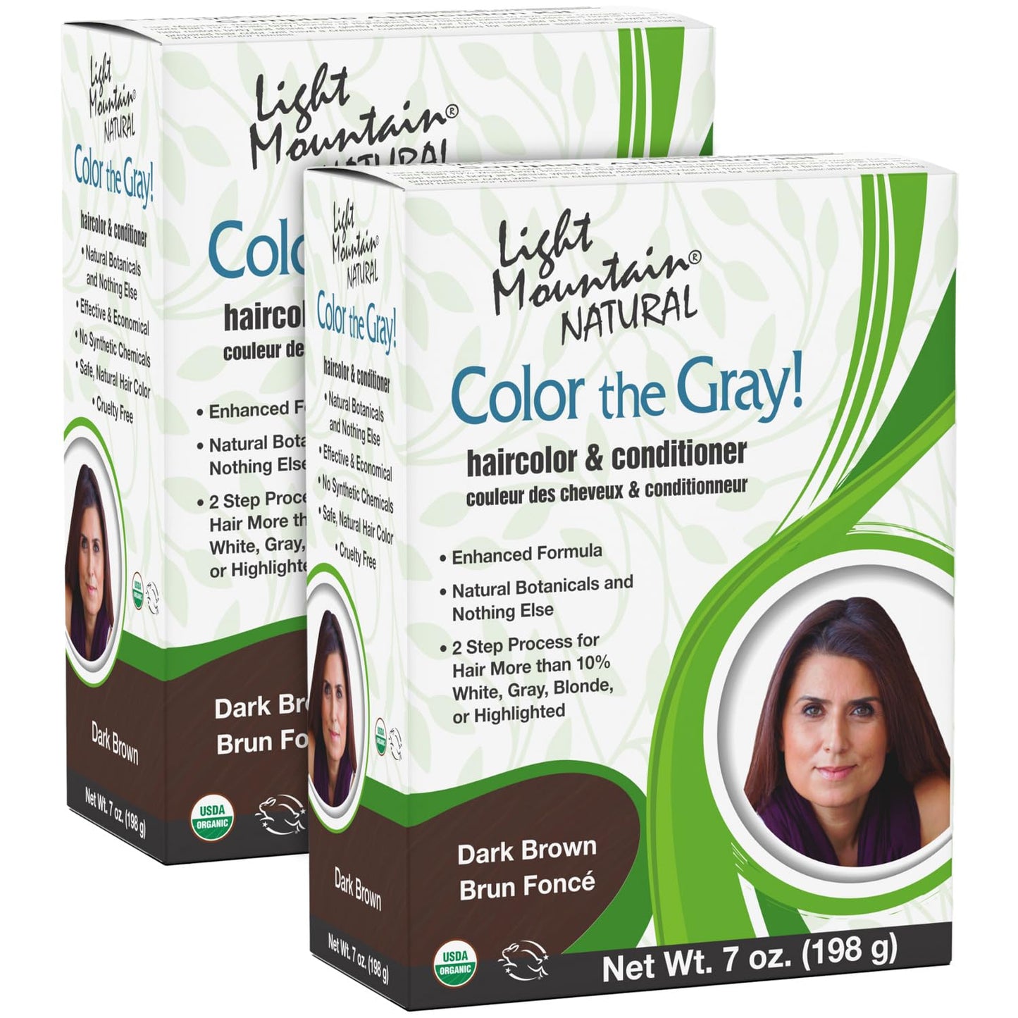Light Mountain Henna Hair Color & Conditioner, Color the Gray - Dark Brown Hair Dye for Men/Women, 2-Step Chemical-Free, Semi-Permanent Hair Color Beauty & Personal Care LIGHT MOUNTAIN