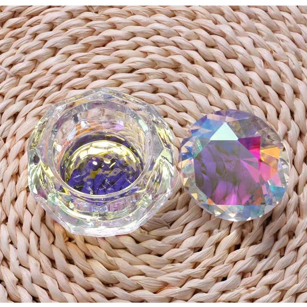 Nail Dappen Dish with Lid, ForSewian Crystal Glass Nail Monomer Dampen Dish Holder for Nail Acrylic Liquid & Powder Beauty & Personal Care ForSewian