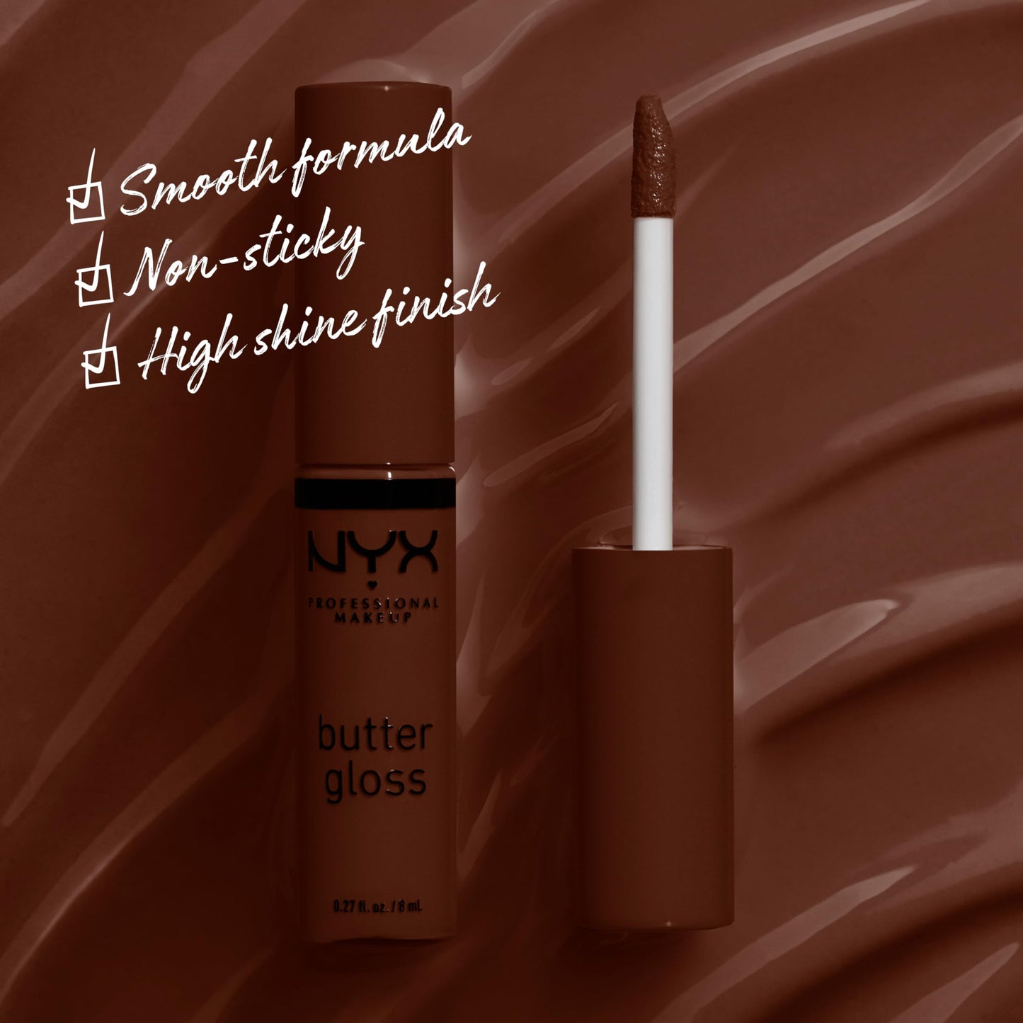 NYX PROFESSIONAL MAKEUP Butter Gloss Brown Sugar, Non-Sticky Lip Gloss - Lava Cake (Rich Brown) Beauty & Personal Care NYX PROFESSIONAL MAKEUP