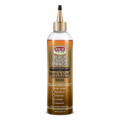 African Pride Black Castor Miracle Braid & Scalp Cleansing Rinse - Removes Hair Build Up & Soothes Scalp, No Frizz, Contains Black Castor Oil Beauty & Personal Care African Pride