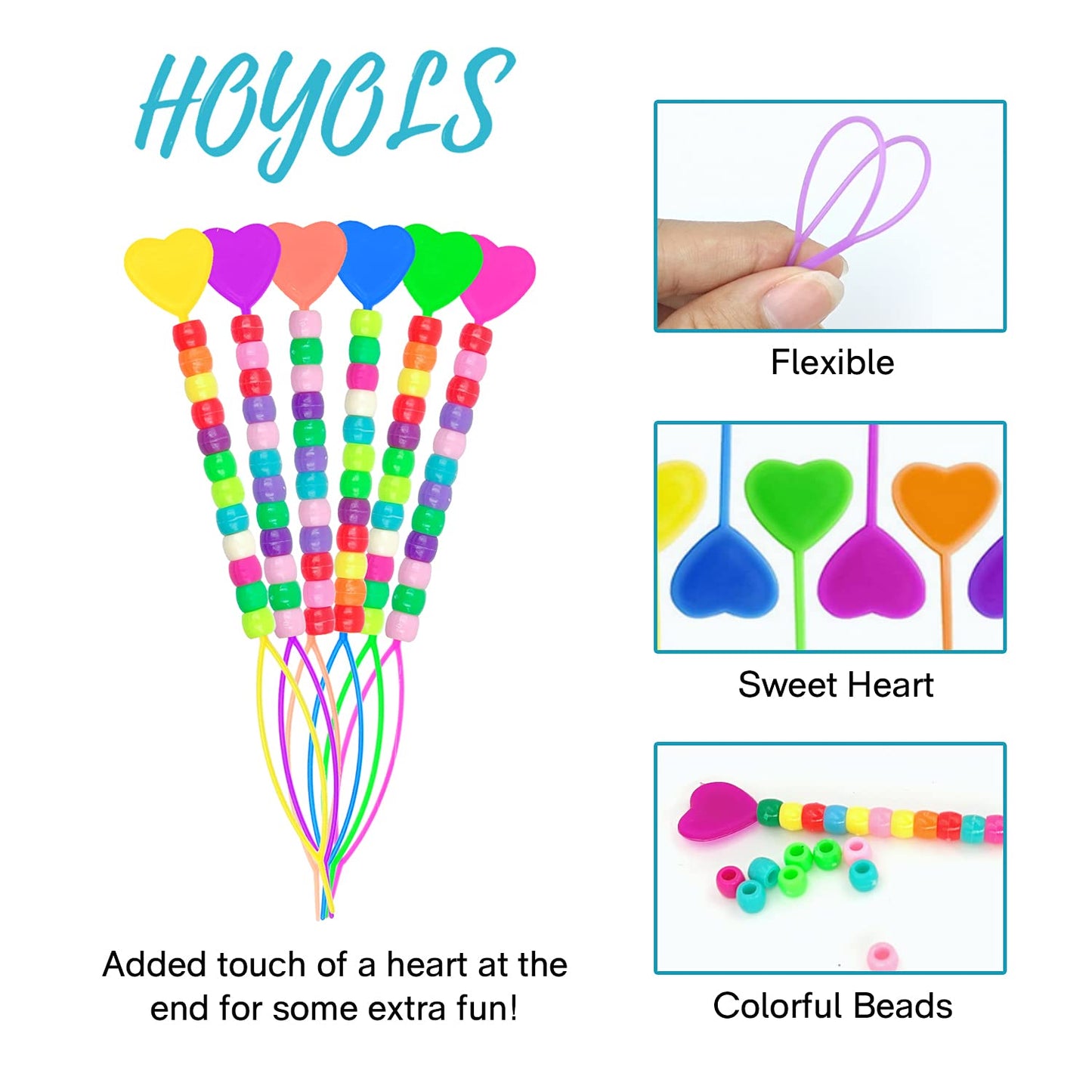 Hoyols Quick Beader for Loading Beads - Braid Stringer Ponytail Maker, Hair Styling Tools Kit for Kids Girls Colorful (6pcs Multi Color w/beads) Beauty & Personal Care HOYOLS