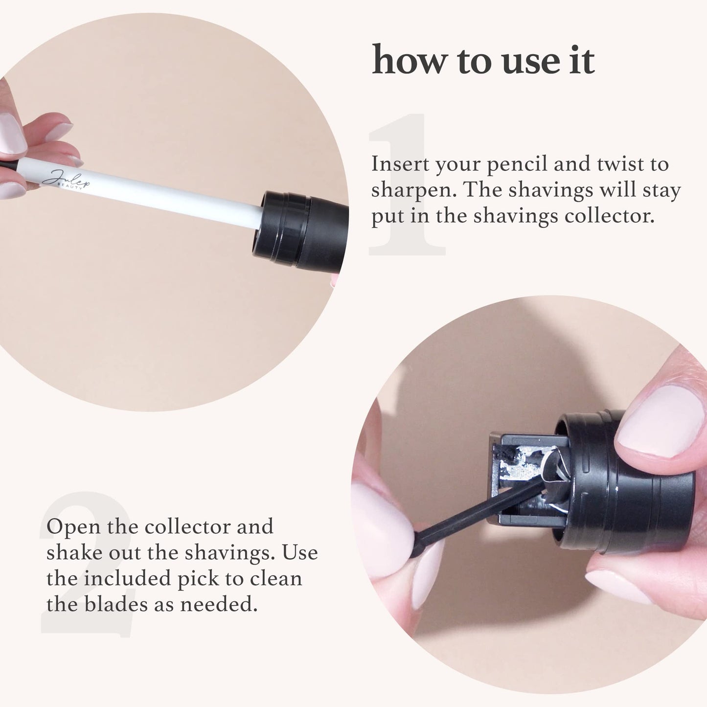 Julep Cosmetic Makeup Pencil Sharpener - Eyeliner, Lip Liner and Eyebrow Pencils - Compact Travel Friendly - Easy to Clean - Universal Sharpener Beauty & Personal Care Julep