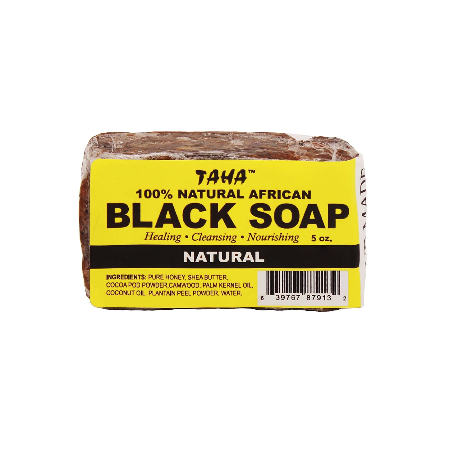 Taha African Black Soap Bar, Organic & 100% Natural, Soothing & Moisturizing, Healthy Cleansing - Great for Blemishes, Acne, Dry Scalp, and More Beauty & Personal Care Taha