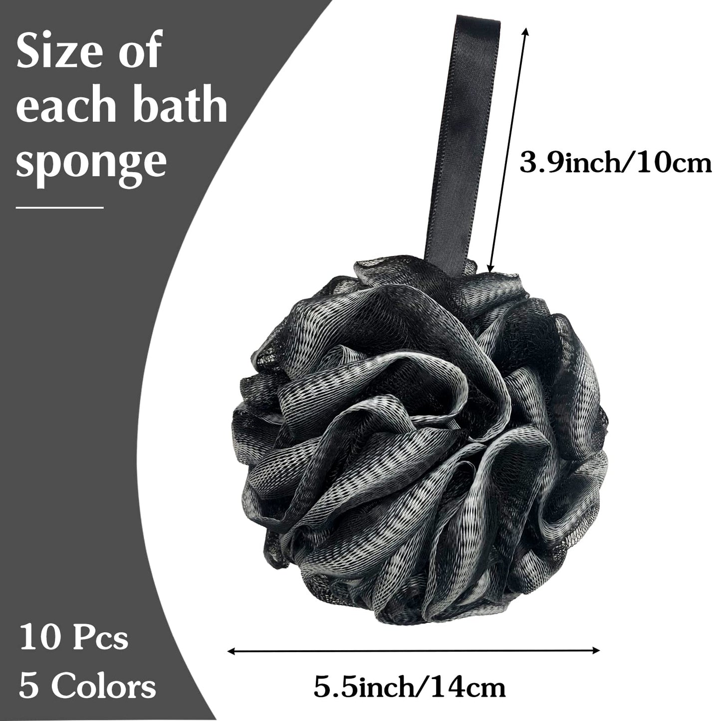 10 Pack Bath Sponge Shower Loofahs 40g,Mesh Pouf Bath Scrunchies Body Wash Puff,Body Scrubber Exfoliating Bath Sponge for Women and Men Beauty & Personal Care Panxxsen