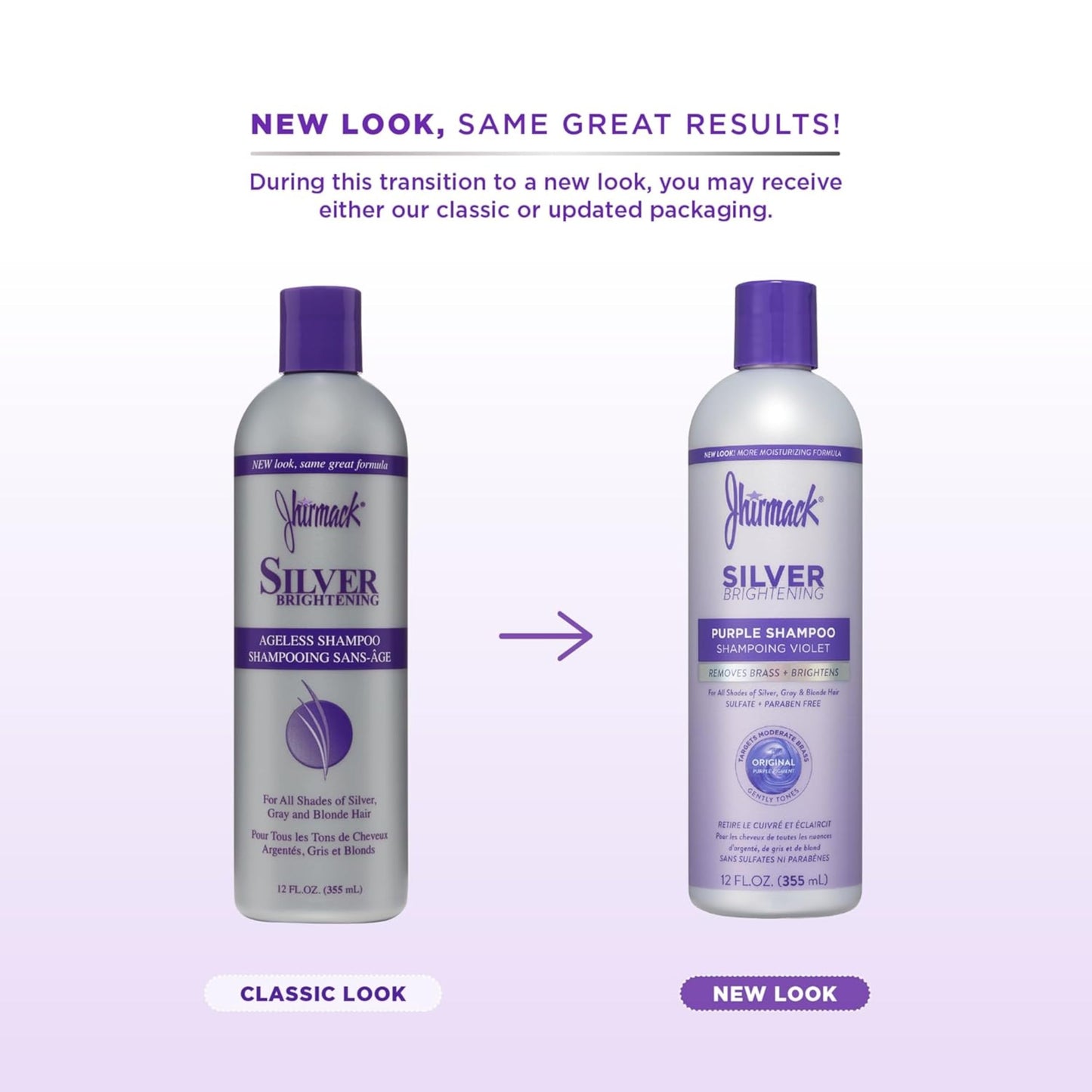 Jhirmack Silver Brightening Purple Shampoo Set of 3 for all types of silver, grey, and blonde hair Beauty & Personal Care jhirmack