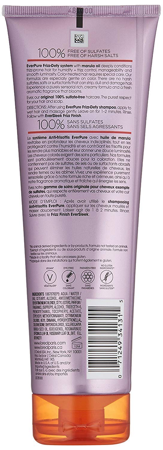 L’Oreal ParisEver Pure Frizz-Defy Marula Oil Conditioner, 8.5 Fl Oz (Pack of 2) Beauty & Personal Care L'Oreal Paris