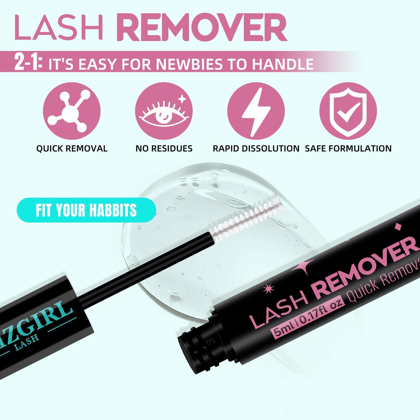 Lash Bond and Seal Eyelash Clusters Glue House of Lash Clusters Mascara Wand Glue 10ml Long Lasting 72 Hours Black Eyelash Adhesive + Lash Seal 2 in 1 Beauty and Personal Care AMZGIRL LASH