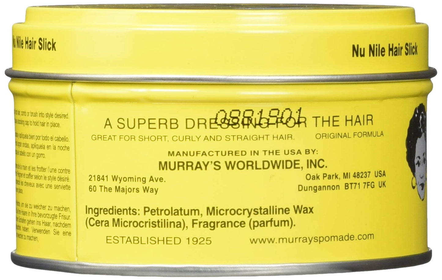 Murray's Nu Nile Hair Slick Dressing Pomade 3 oz. Jar Beauty & Personal Care Murray's