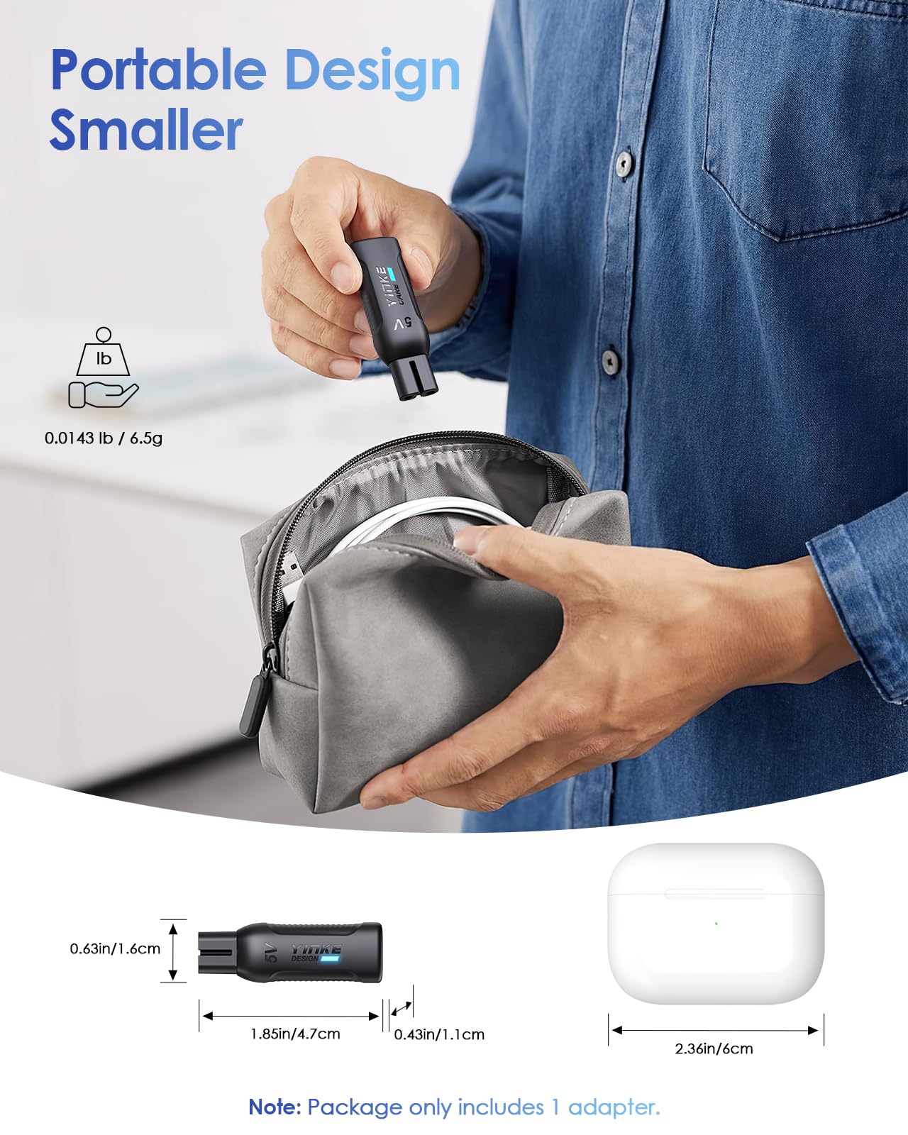 5V Mini Type-C Shaver Adapter Charger Converter for Philips Oneblade QP1924/QP2724/QP2834/QP4530/MG Series with Charging Indicator, USB-C Electric Beauty and Personal Care YinkeVibe