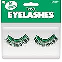 Green Tinsel False Eyelashes - 0.5" x 1" (1 Pair) - Stunning Lashes For Parties & Festivals Beauty & Personal Care Amscan