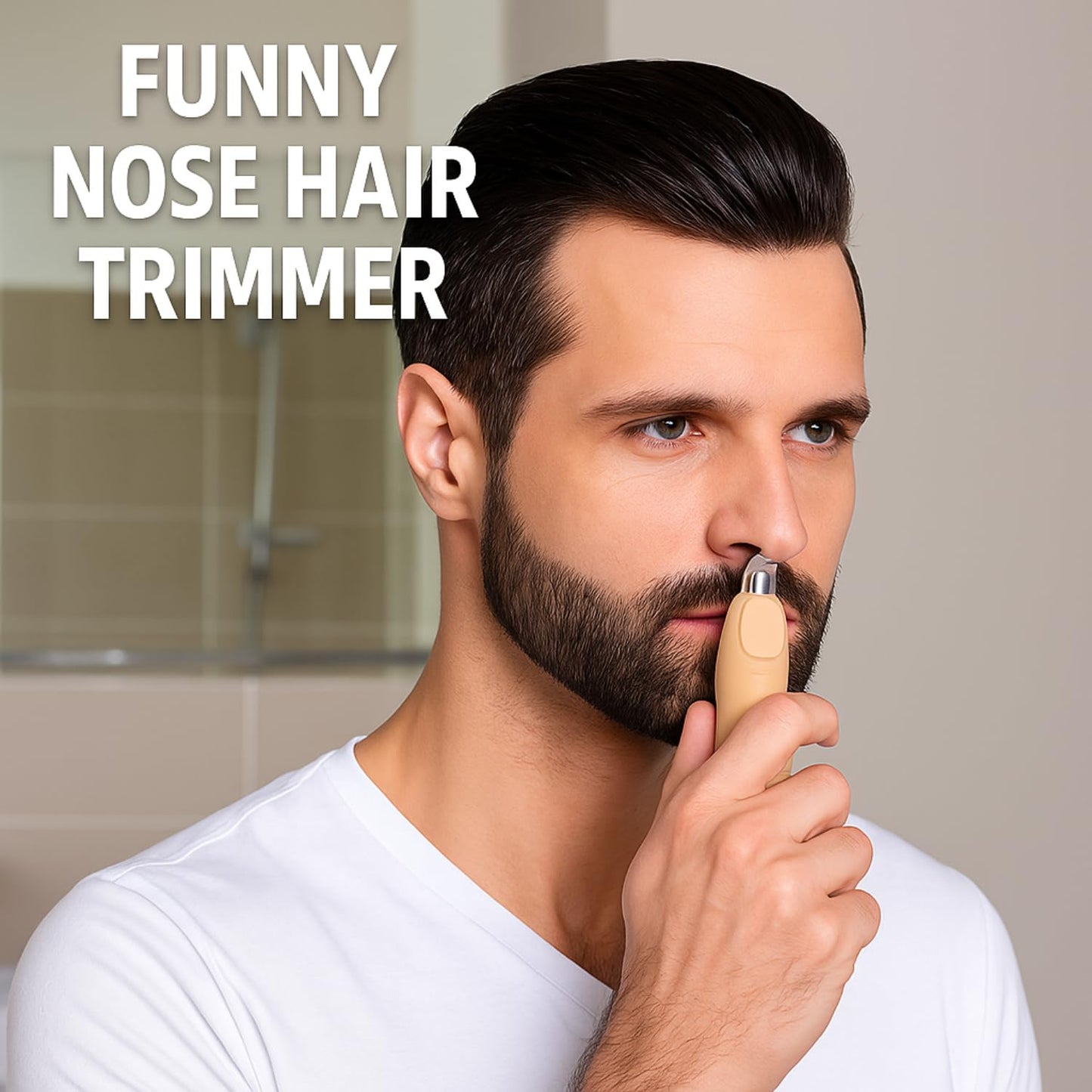 Finger Shaped Nose and Ear Hair Trimmer - Battery Operated Portable Grooming Tool for Men and Women - Funny Gag Gift, Stocking Stuffer, Novelty Travel Beauty and Personal Care Ideas In Life