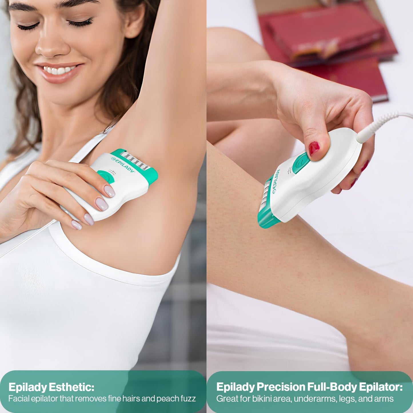 Epilady Face & Body Hair Removal Device Bundle, Speed Corded Electric Epilator for Women with Facial Hair Remover, Epilator for Legs, Arms, Underarms Beauty and Personal Care Epilady