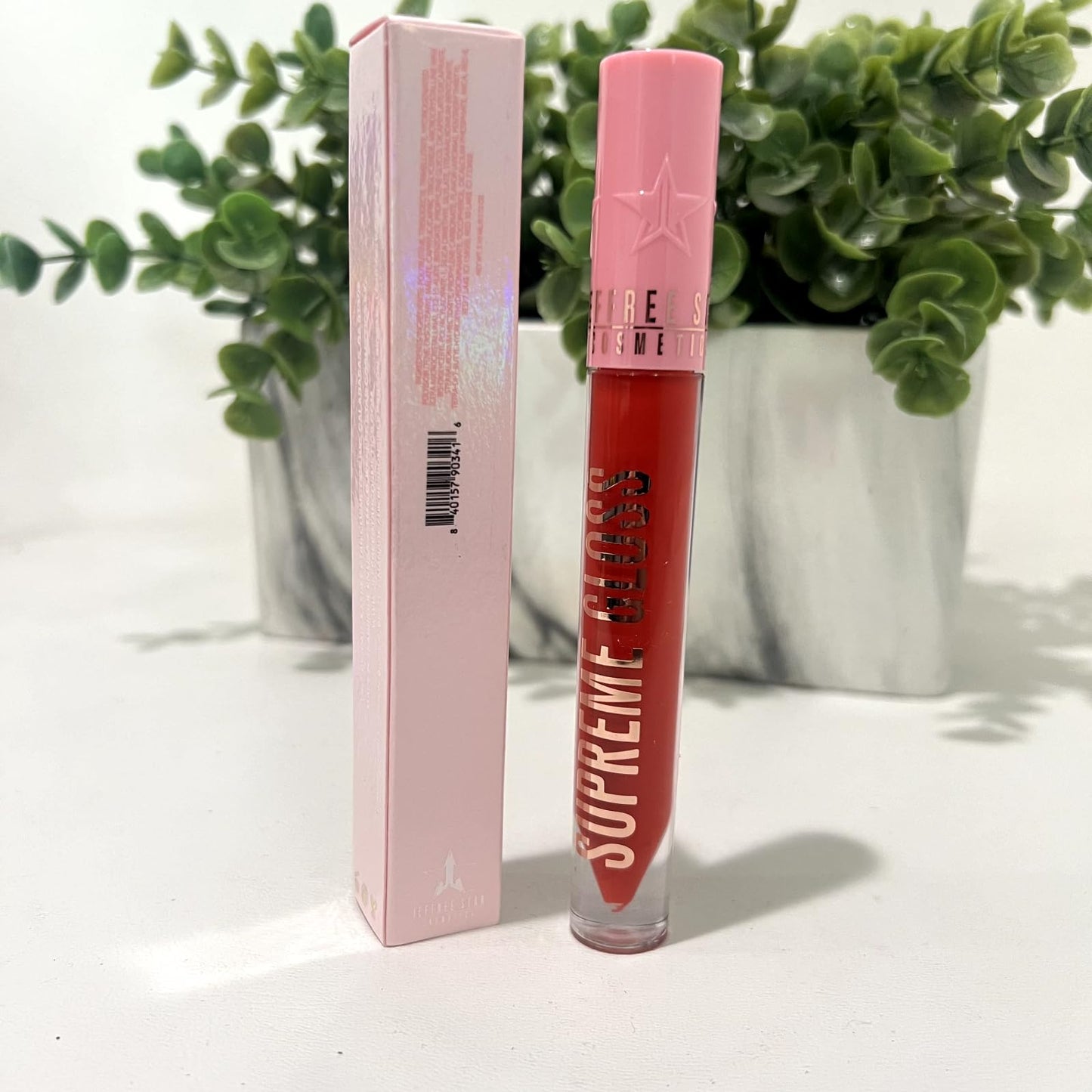 Jeffree Star Cosmetics Supreme Gloss - Red Affair (Medium) - Full-Pigment, High-Shine, Non-Sticky Lip Gloss with Rose Petal Applicator, Vegan & Beauty & Personal Care Jeffree Star