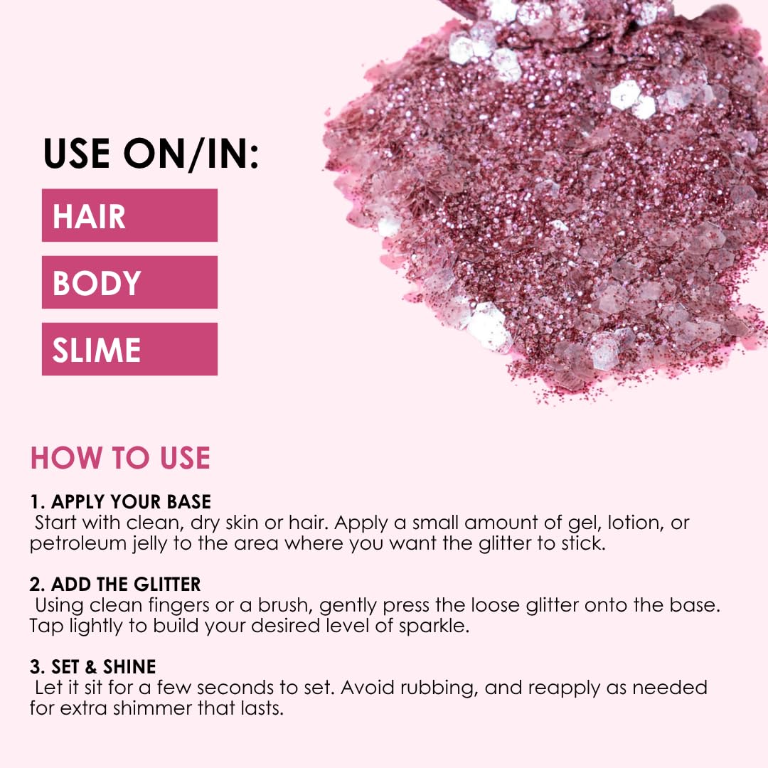 Biodegradable Glitter, 8 Colors, Vegan, for Hair and Body, Safe for Children (Once Upon A Princess) Beauty & Personal Care Great Pretenders