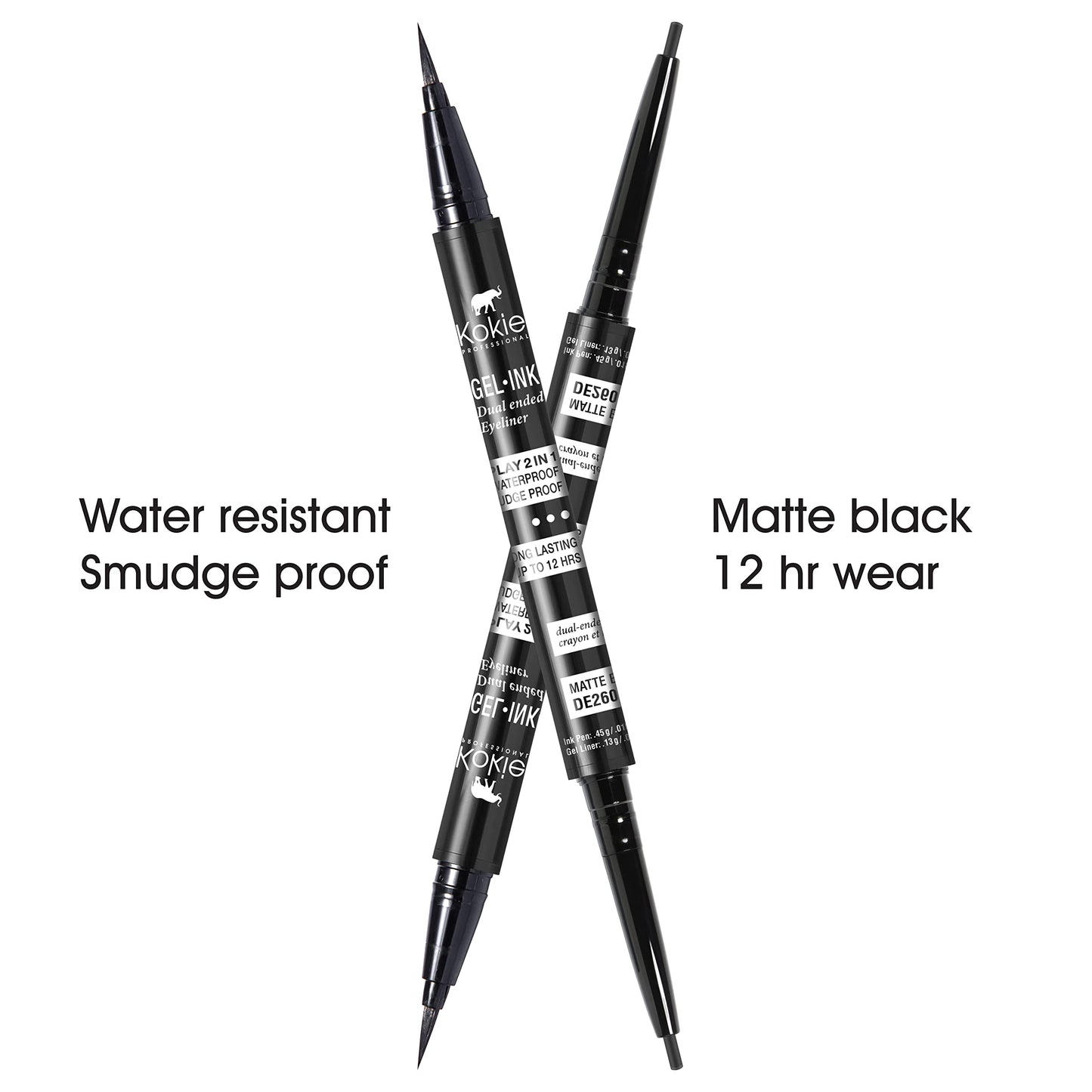 Kokie Gel Ink Dual Ended Eyeliner (Matte Black) Beauty & Personal Care Kokie