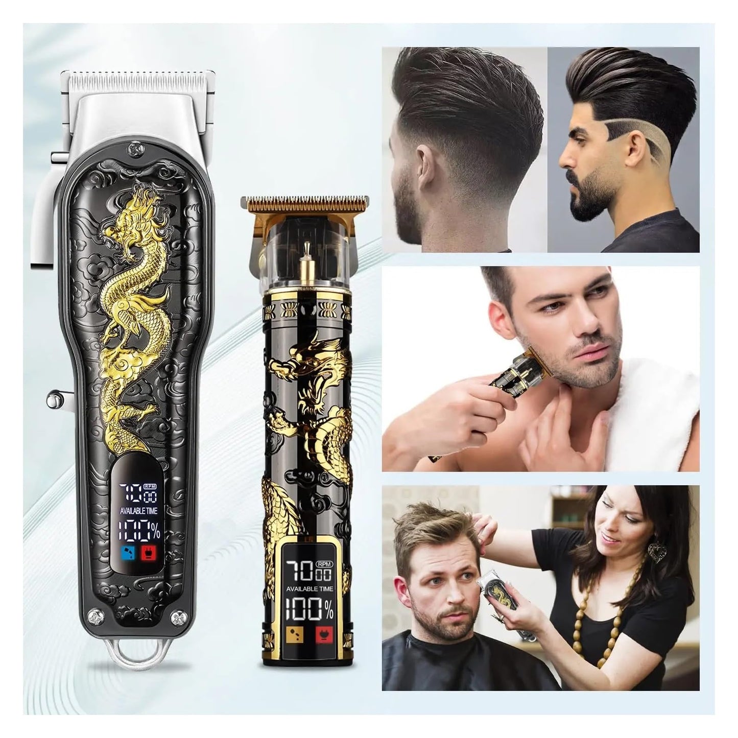 Razors Hair Clipper Electric LCD Hair Trimmer Cordless Shaver Trimmer 0mm Men Barber Hair Cutting Machine for Men Rechargeable USB(3) Beauty and Personal Care EWKYLSEM