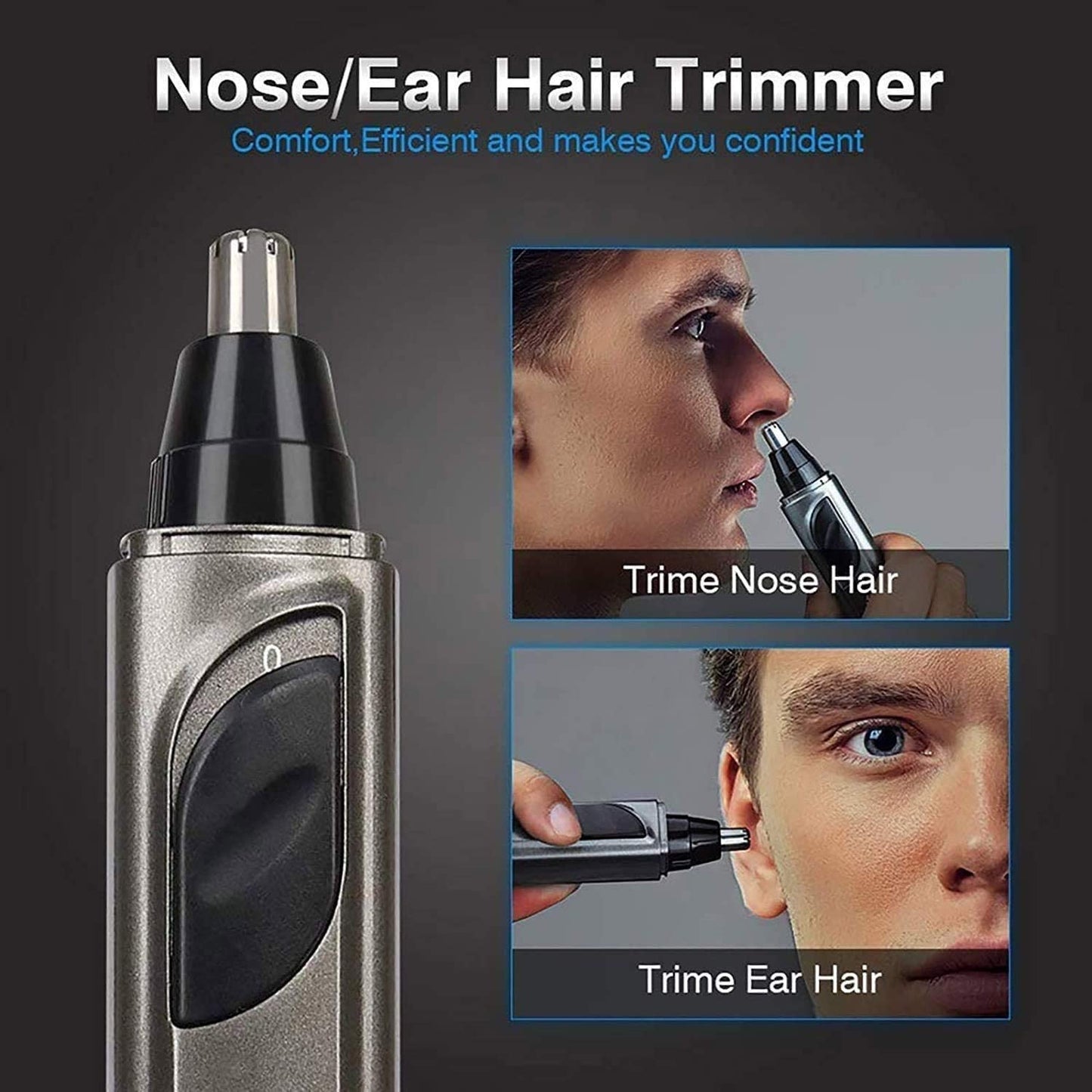 aiqiua Ear and Nose Hair Trimmer Clipper - Professional Painless Eyebrow and Facial, IPX7 Waterproof Easy to use, Unisex, Easy to Clean and Maintain Beauty and Personal Care aiqiua