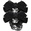 Beaupretty 2Pcs Women Bowknot Hair Bun Cover Barrettes Net Snood Hairnet Decor French Hair Clip (Black) Beauty & Personal Care Beaupretty