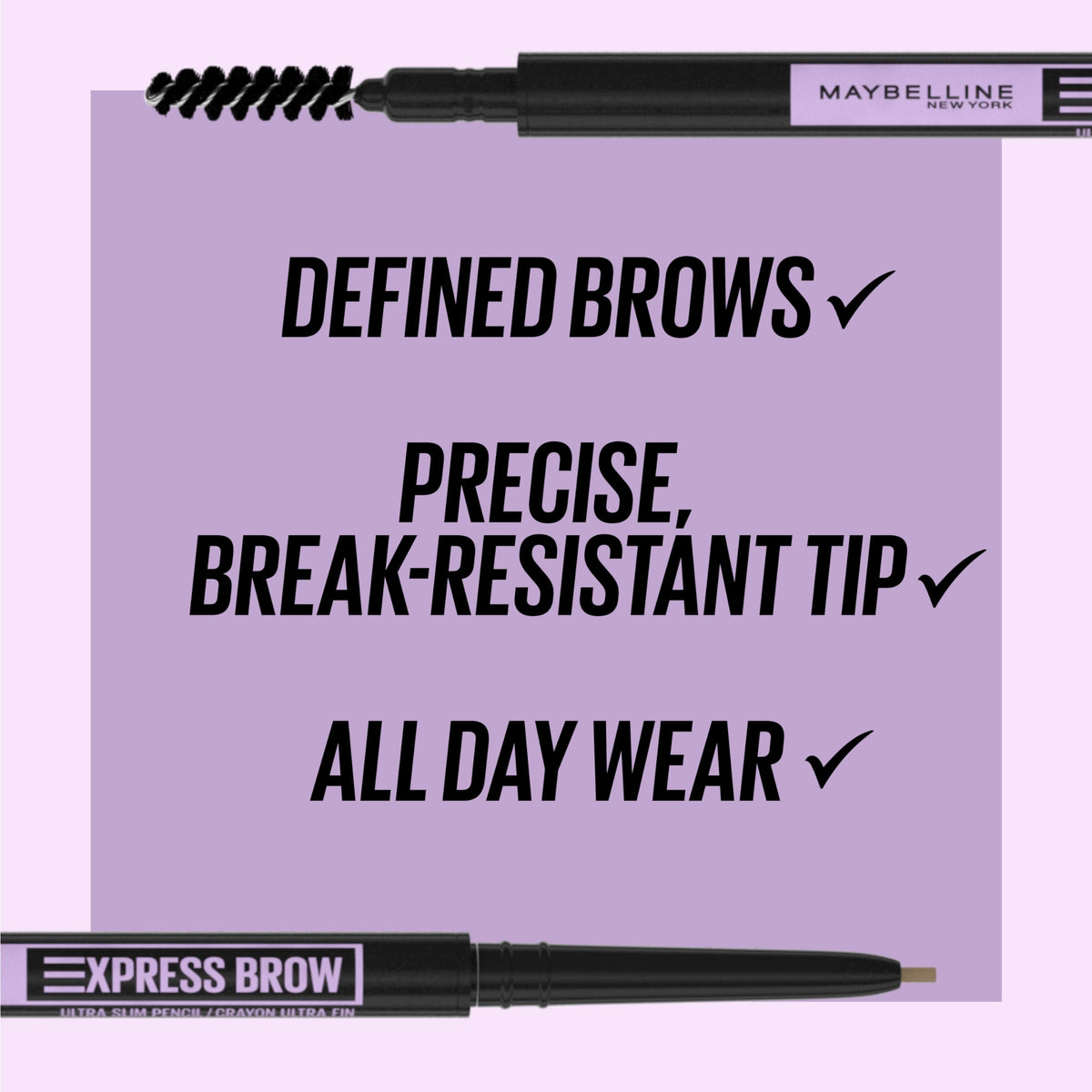 Maybelline Express Brow Ultra Slim Eyebrow Makeup, Brow Pencil with Precision Tip and Spoolie for Defined Eyebrows, Blonde, 1 Count Beauty & Personal Care MAYBELLINE