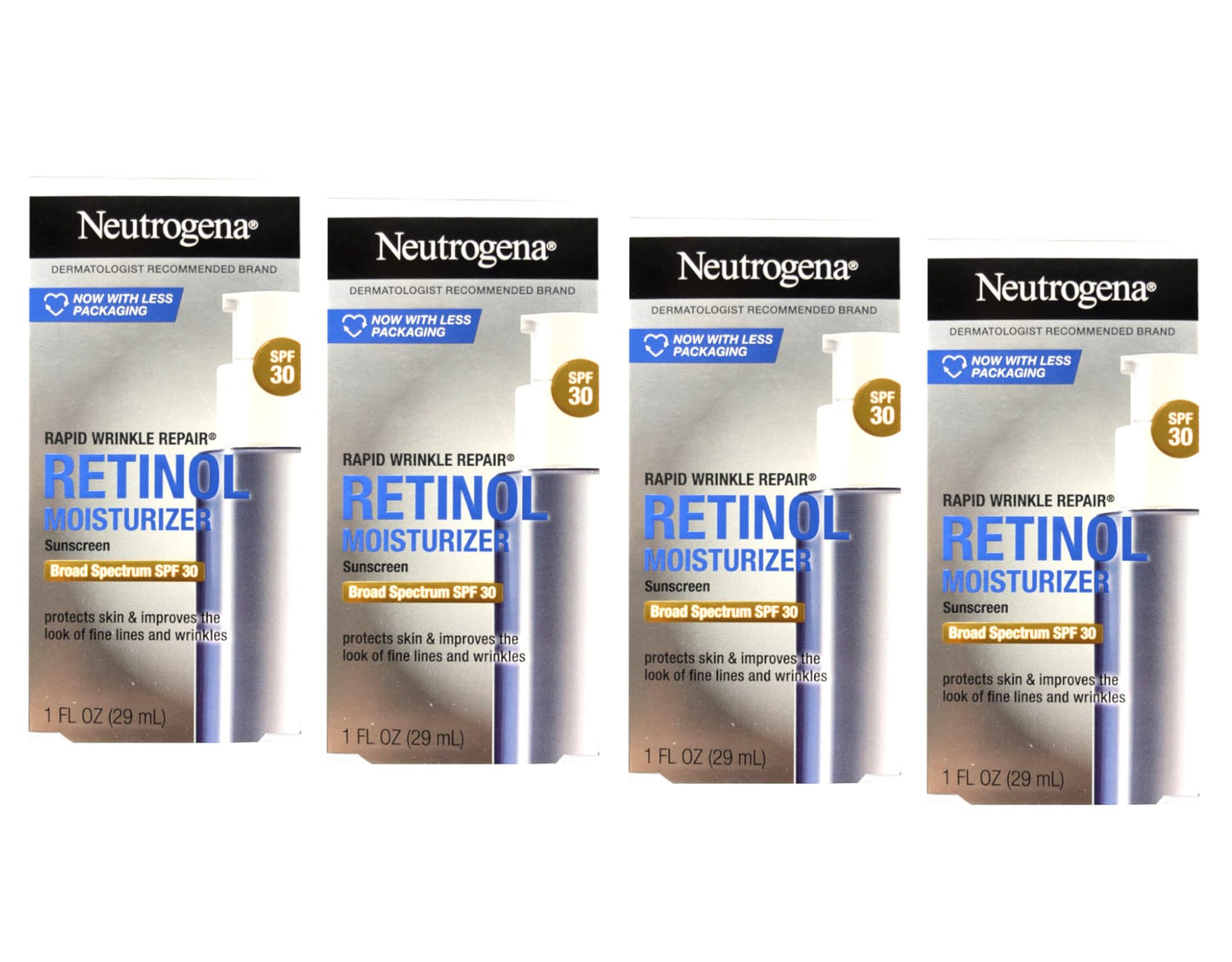 Neutrogena Rapid Wrinkle Repair Daily Face Moisturizer with SPF 30 & Hyaluronic Acid, 1 Fl. Oz. 4 Pack Beauty & Personal Care Neutrogena
