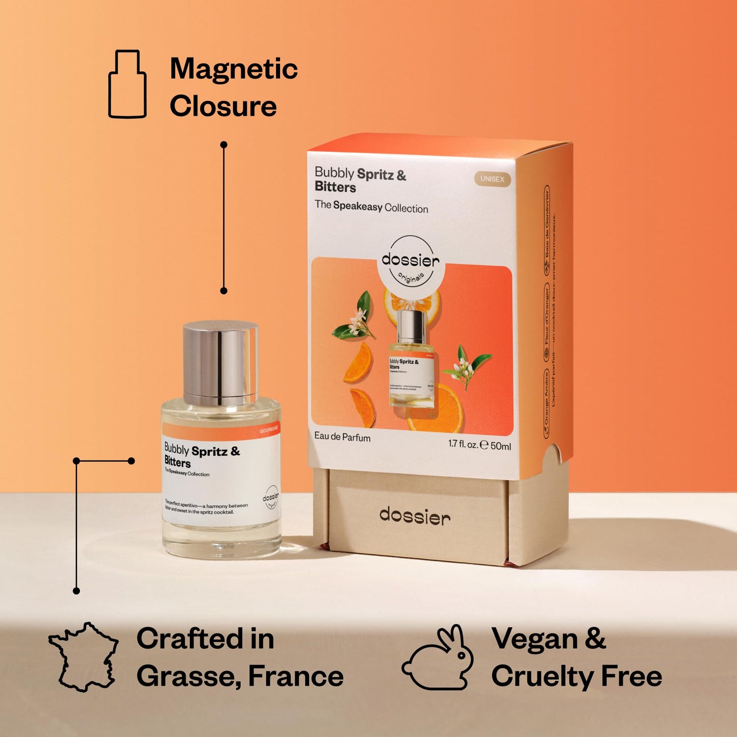 Dossier - Bubbly Spritz & Bitters - Eau de Parfum - Long-Lasting Sparkling Citrus Fragrance - Unisex - 1.7 fl oz (50ml) Beauty & Personal Care Dossier