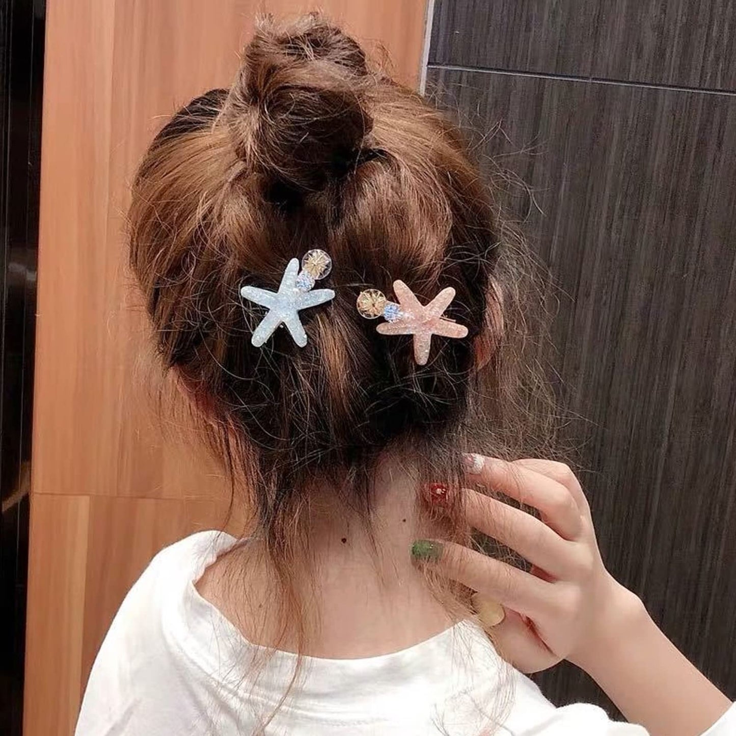 6Pcs Ocean Pearl Shell Starfish Hair Clip - Super Flash Edge, Bangs Clip, Headdress Beauty & Personal Care LINKIM BOLLY