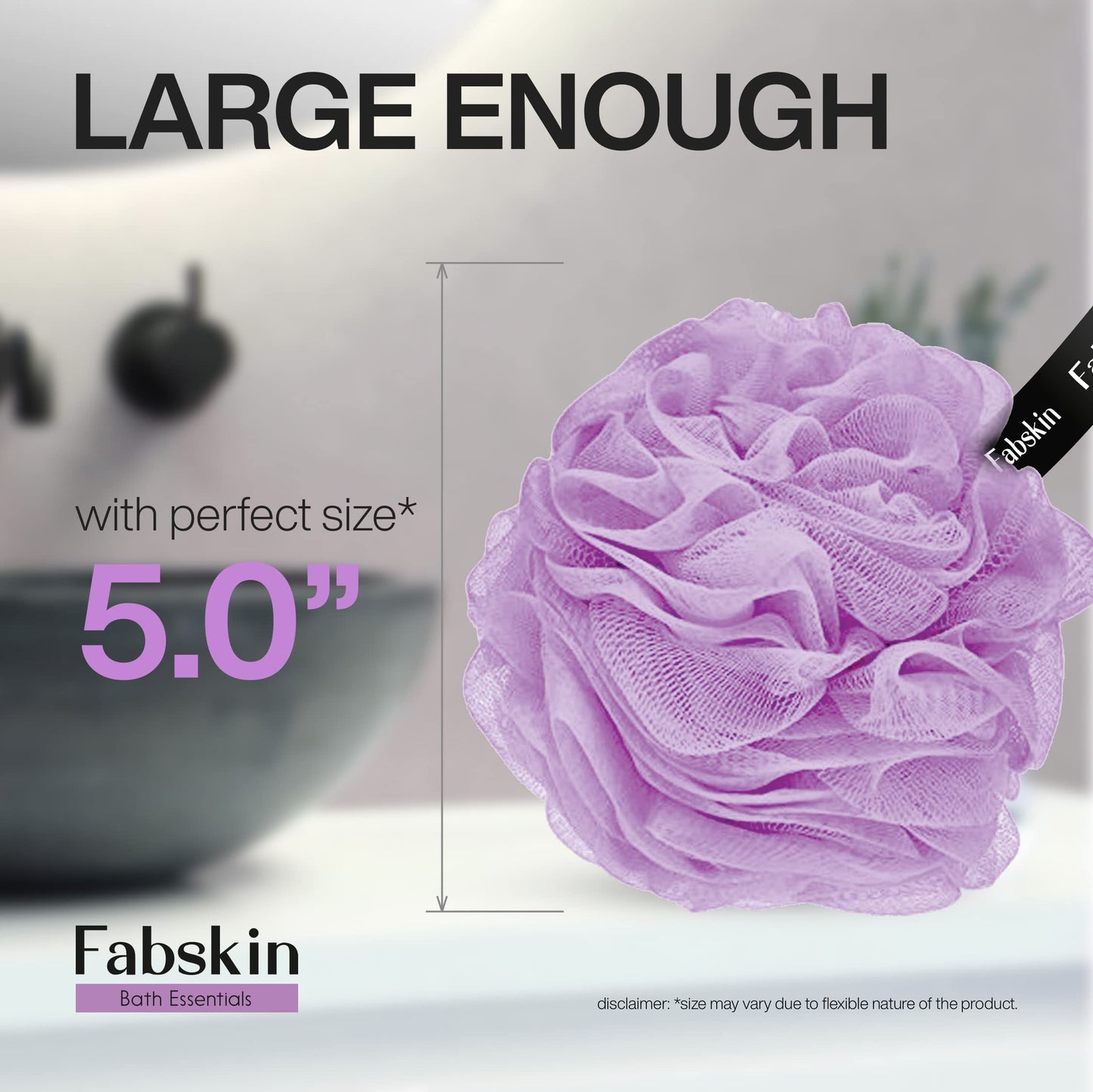 FABSKIN Loofah for Bathing - Bath Shower Loofah Sponge Scrubber Exfoliator for Women and Men - Bathing Sponge - Body Wash Scrub for Bathing - Bath Beauty and Personal Care FABSKIN