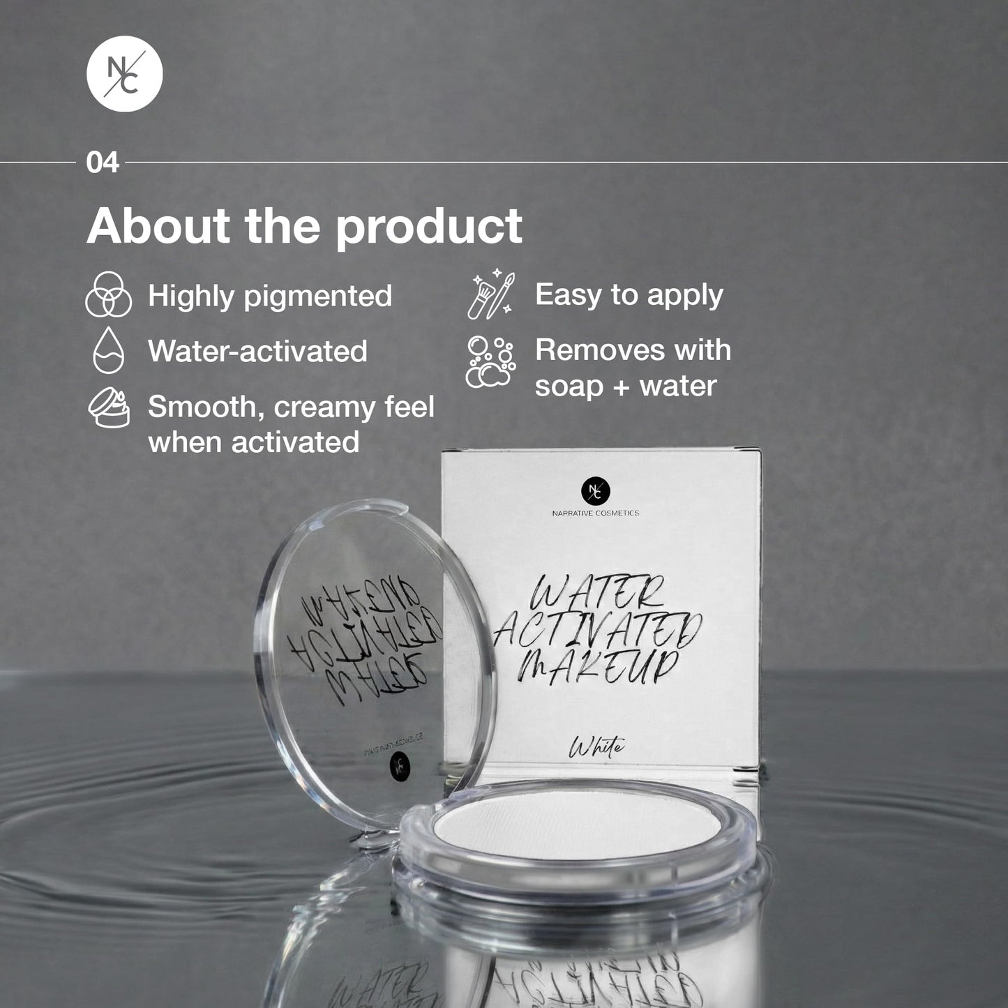 Narrative Cosmetics Water-Activated Face & Body Paint - Highly Pigmented, Long-Lasting Face & Body Paint for SFX, Cosplay, and Artistic Makeup Beauty & Personal Care Narrative Cosmetics