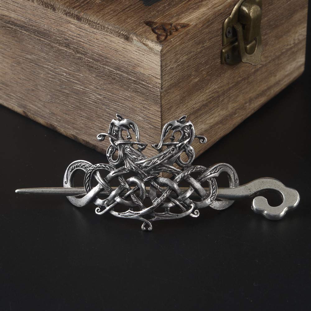Viking Celtic Hair Clips Hairpins- Viking Hair Accessories Celtic Knot Hair Pins Antique Silver Hair Sticks Irish Hair Decor Accessories for Long Hair Beauty & Personal Care LQQQL