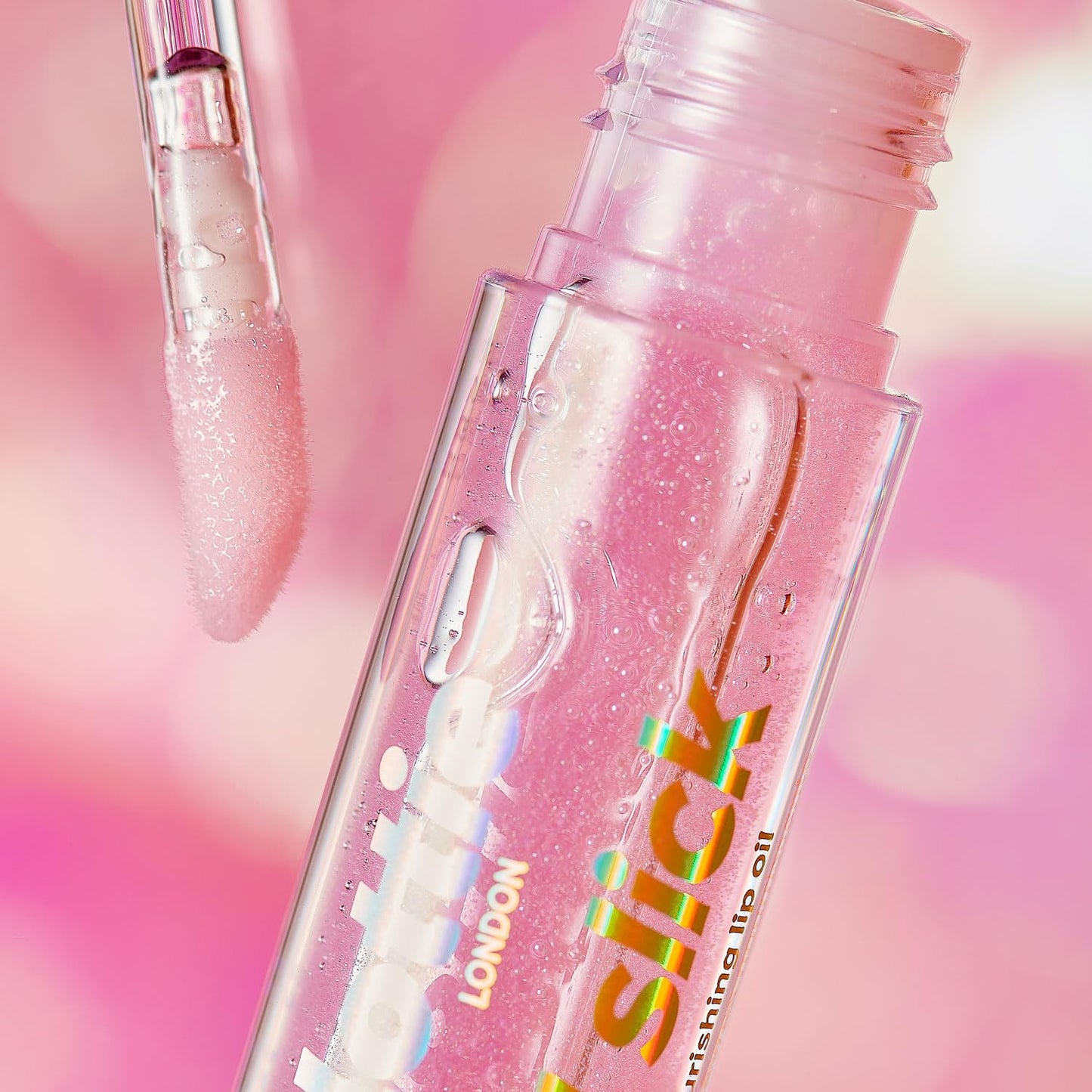 Lottie London Oil Slick in Watermelon Sugar, Nourishing & Hydrating Lip Oil Infused with Vitamin E, Vitamin B, Almond Oil and Jojoba Oil, Beauty and Personal Care Lottie London