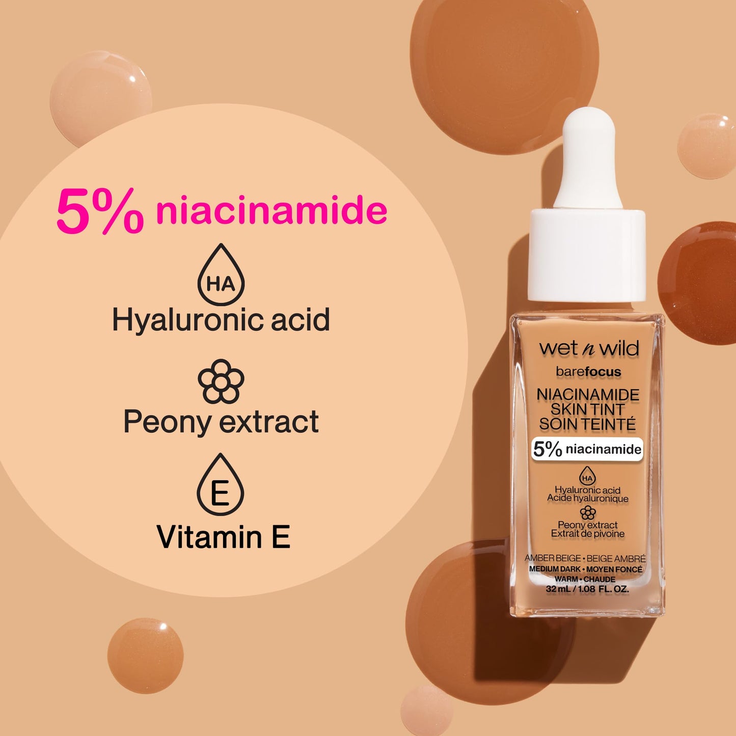 wet n wild Bare Focus Skin Tint, 5% Niacinamide Enriched, Buildable Sheer Lightweight Coverage, Natural Radiant Finish, Hyaluronic & Vitamin Beauty & Personal Care wet n wild