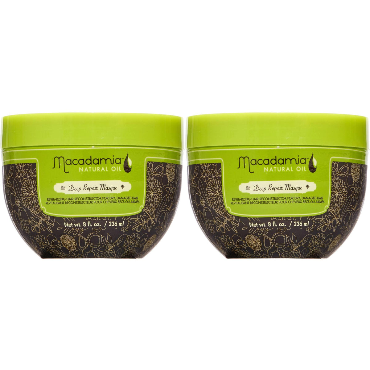 Macadamia Natural Oil Deep Repair Masque - Hydrating, Deep Conditioning Hair Mask for Dry & Damaged Hair, 8 oz, Pack of 2