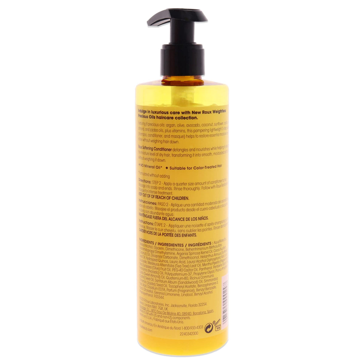Roux Weightless Precious Oils Softening Conditioner by Roux for Unisex - 12 oz Conditioner