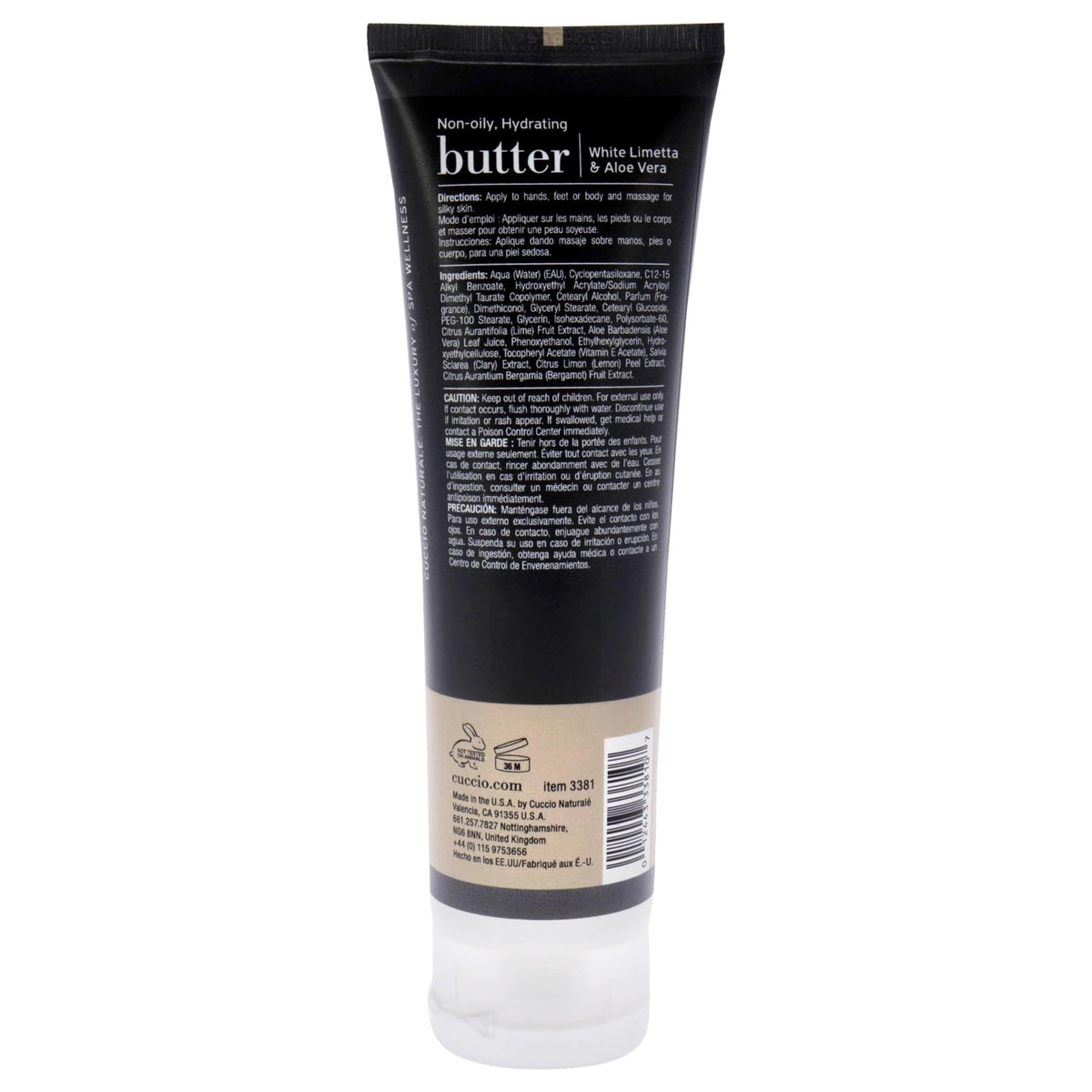 Cuccio Naturale Butter - White Limetta and Aloe Vera for Unisex - 4 oz Body Cream Beauty & Personal Care Cuccio Naturale