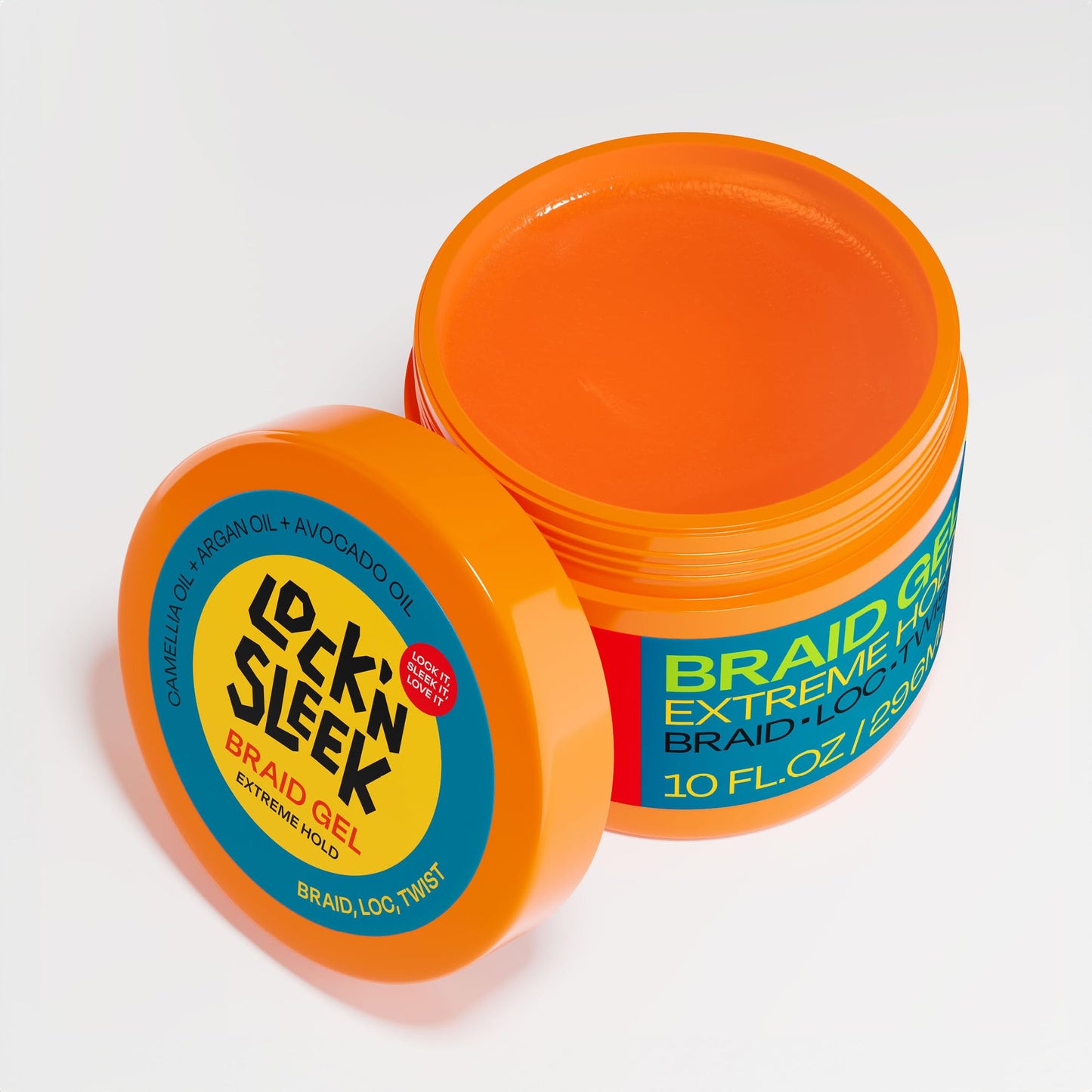 LOCK'N SLEEK Braid Gel (10 oz), Extreme Hold, Flake-Free, High Shine Edge Control - Argan, Camellia, Avocado Oil - For Locks, Braids, Twists, Cornrows Beauty & Personal Care LOCK'N SLEEK